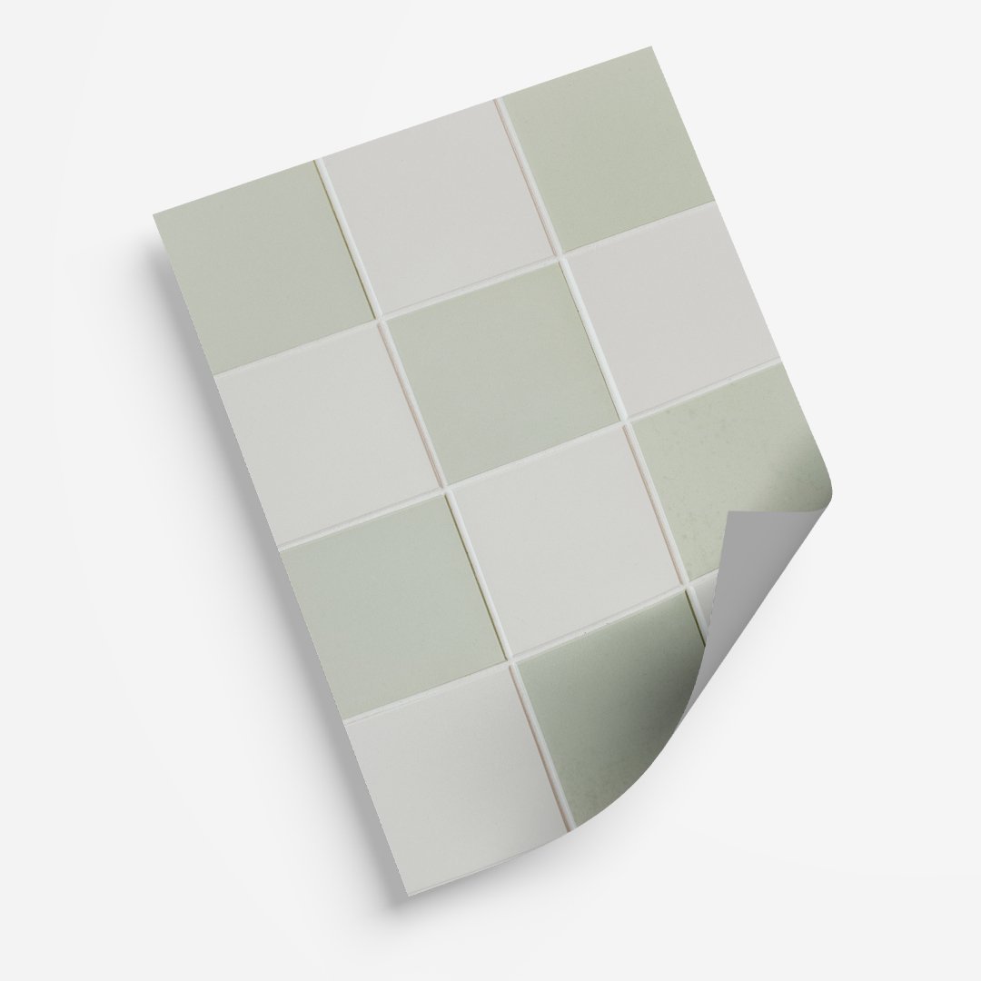 Green Checkered Kitchen Tile - My Print Pal